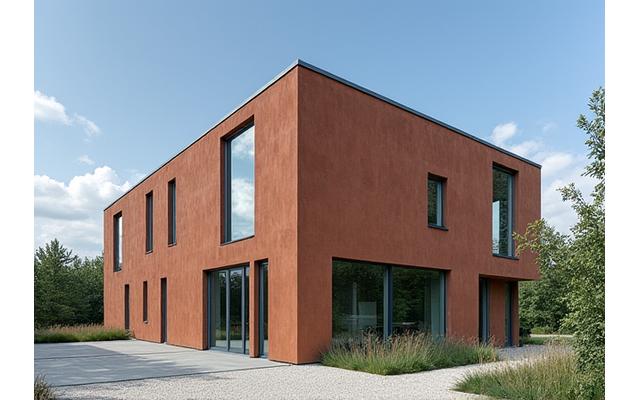 Fassade eines umweltfreundlichen Bürogebäudes in Graz mit ökologischer Dämmung